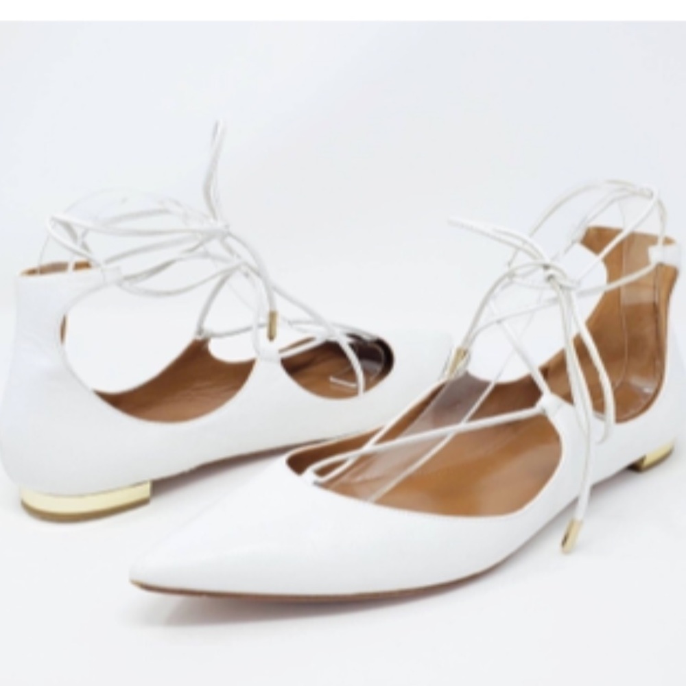 Aquazzura Christy Lace Up Flats - Picture 8 of 9